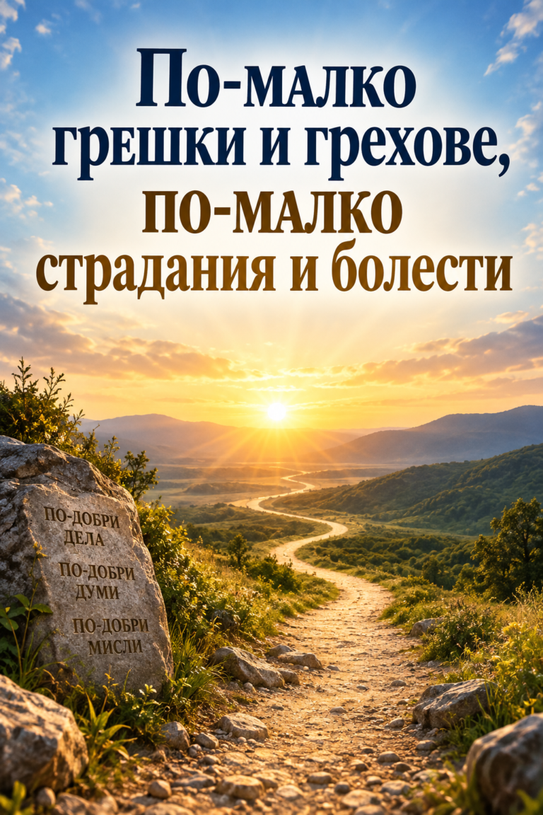 По-малко грешки и грехове, по-малко страдания и болести