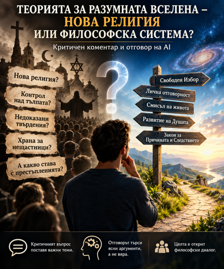 Теорията за Разумната Вселена — нова религия или философска система? Критичен коментар и отговор на AI